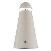 Tischleuchte Beistelllampe Leselampe Metall Sandfarben Touchdimmer Akku H 16 Cm