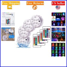 4 Pack Submersible LED Battery Remote Spot Lights for Aquarium, Pond, Weddi...