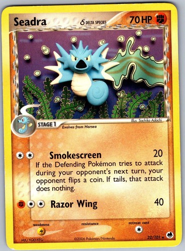 Seadra 22/101 Rare Dragon Frontiers Pokemon Lightly Played
