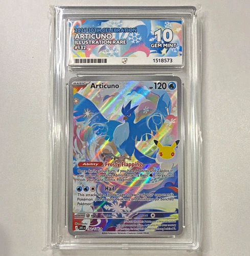 Articuno 132/128 2023 30th Celebration Illustration Rare Holo EN ACE Graded