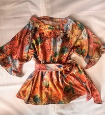 Women's Soft Fluffy Summer Top with Short Sleeves Size M