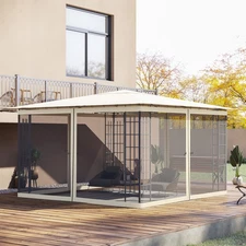 Universal Adjustable Replacement Mesh Netting for 13' x 13' Gazebo Black Solid