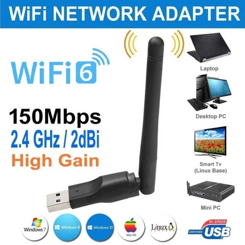 Laptop PC MT7601 USB 2.0 WiFi Adapter  2.4GHz Network Card WiFi Dongle RTL8188
