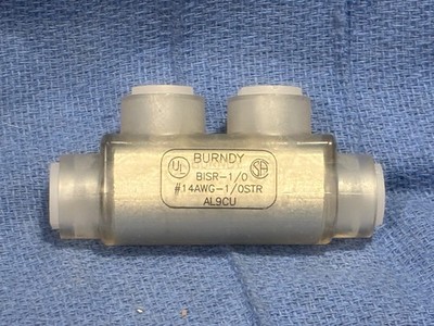 1  NOS BURNDY BISR1/0 #14 AWG-1/0STR. TAP BLOCK SPLICE JUNCTION COMPRESSION LUG