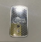 1 Troy oz Silver Bar .999 Fine Nine 9 Fine Mint Honeycomb Design W/ Plastic Case