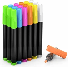 18 Pcs Liquid Chalk Markers for Led Note Drawing Board, 6 Colors Compatible w...