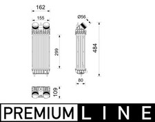 Ladeluftkühler PREMIUM LINE MAHLE CI 744 000P für PEUGEOT 208 1 207 16V Turbo DS