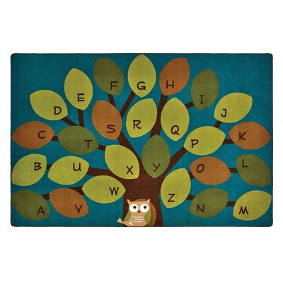 20726 Owl-Phabet Tree Literacy Classroom Seating Kids Room Rug 9ft X 6ft Rect...