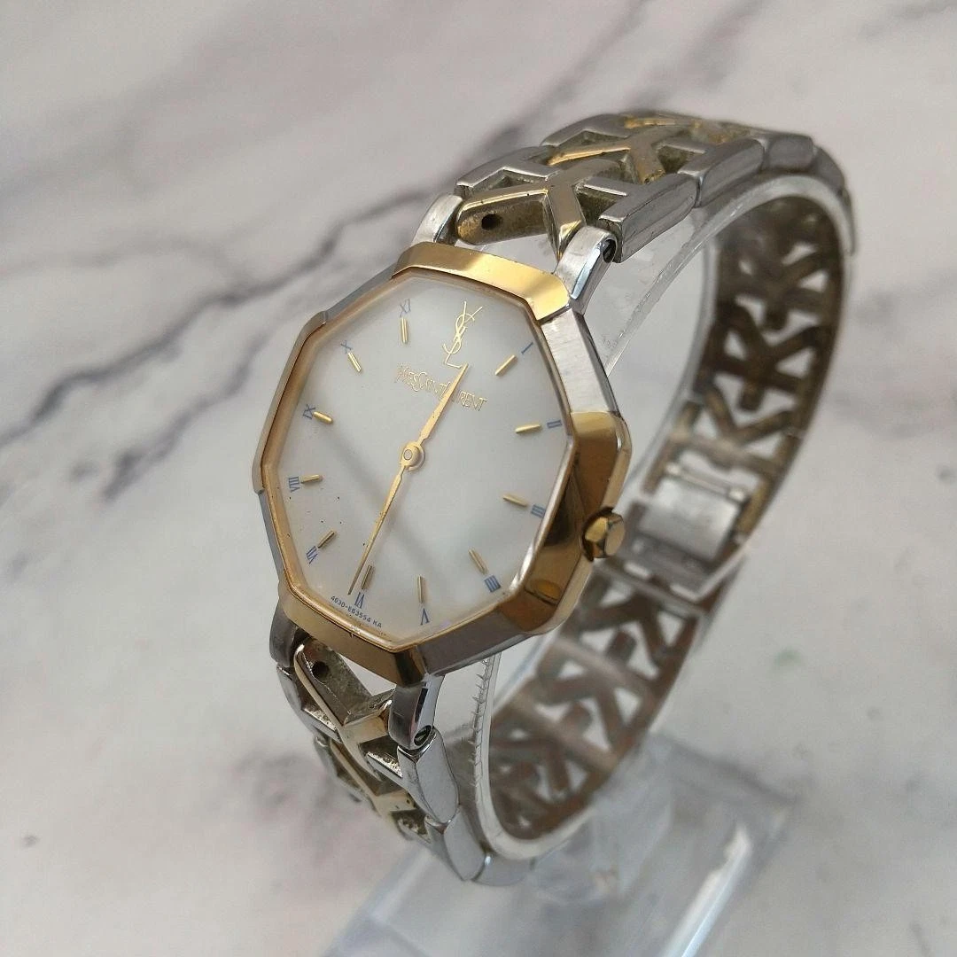 SAINT LAURENT (YSL) Orologio donna Yves Saint Laurent quarzo cassa oro argento quadrante bianco