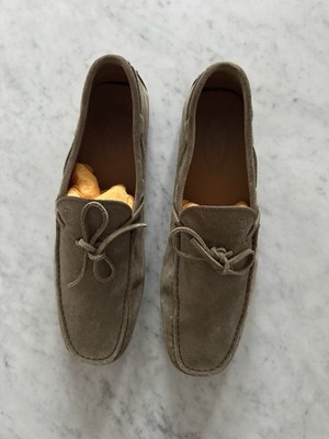 Tods Gommino Driving Shoes Mens Size US 11 Neutral Suede Loafers 