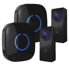Wireless Doorbell by SadoTech  Waterproof Door Bells  Chimes Wireless Kit-BLACK
