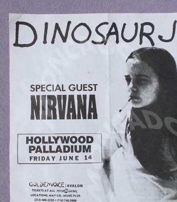1991 vintage NIRVANA Dinosaur Jr HOLE Grunge-Rock club flyer