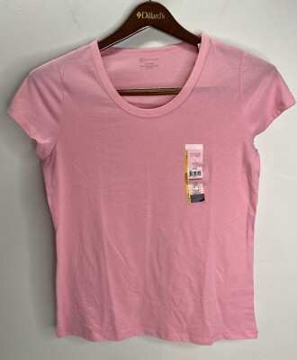 NEW, NO BOUNDARIES WOMENS SHORT SLEEVE T-SHIRT, PINK, SIZE L (11-13) NWT.