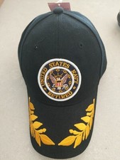 United States Navy Retired Hat Cap Black Adjustable Strap Back Mens