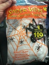 Halloween Spider Webs Super Stretch Decoration 1.05 oz. New