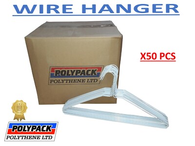 x50 EINFACHE DRAHT WEISSE AUFHÄNGER 16 ZOLL 13G DRAHTAUFHÄNGER 41 cm TÜCHER, ANZÜGE, WÄSCHE