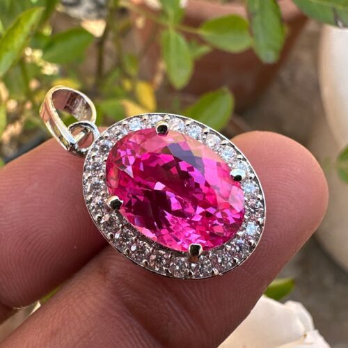 Natural Pink Sapphire 27.80 Ct Gemstone Pendant – Certified & Set in 925 Silver