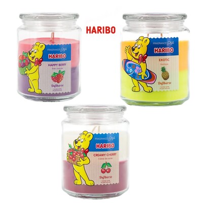 Duftkerzen mit Doppeldocht Haribo verschiedene Düfte (510g)