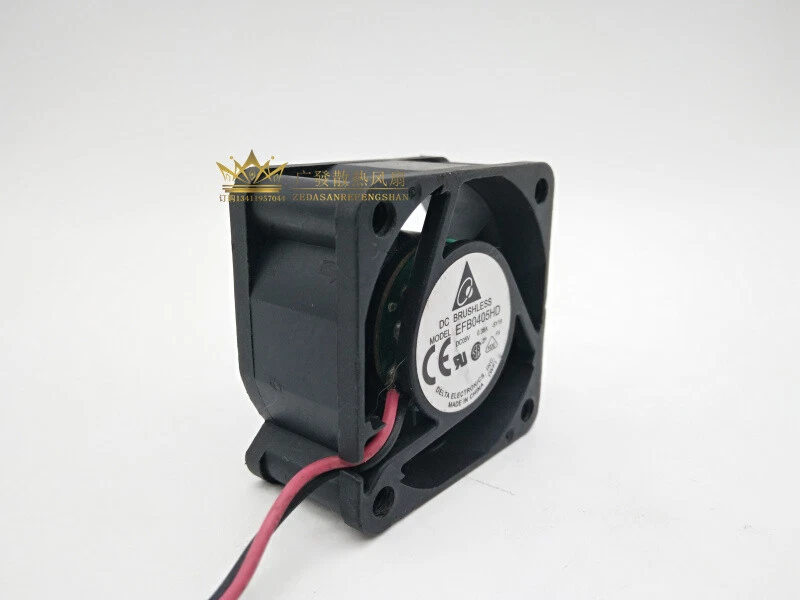 1pcs  DELTA EFB0405HD 4020 5V 0.38A 40mm server cooling fan 2pin - Image 2 of 4