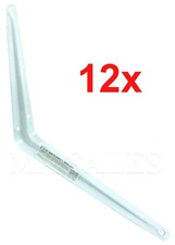 12 Pcs 8" x 10" inch Utility L Metal Wall Shelf Corner Bracket Support (BLACK)