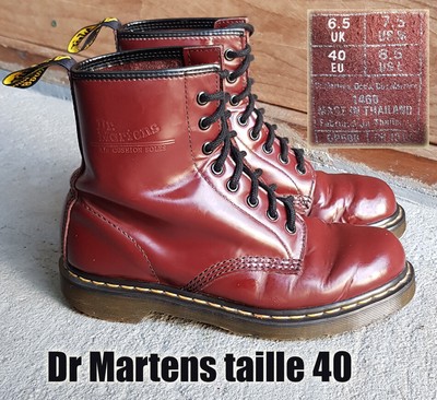 Dr MARTENS taille 40 UK6.5 cuir Bordeaux 1460 smooth | eBay