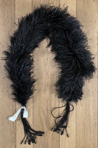 Antique 55” Ostrich Feather Neck Boa Scarf Wrap Ed