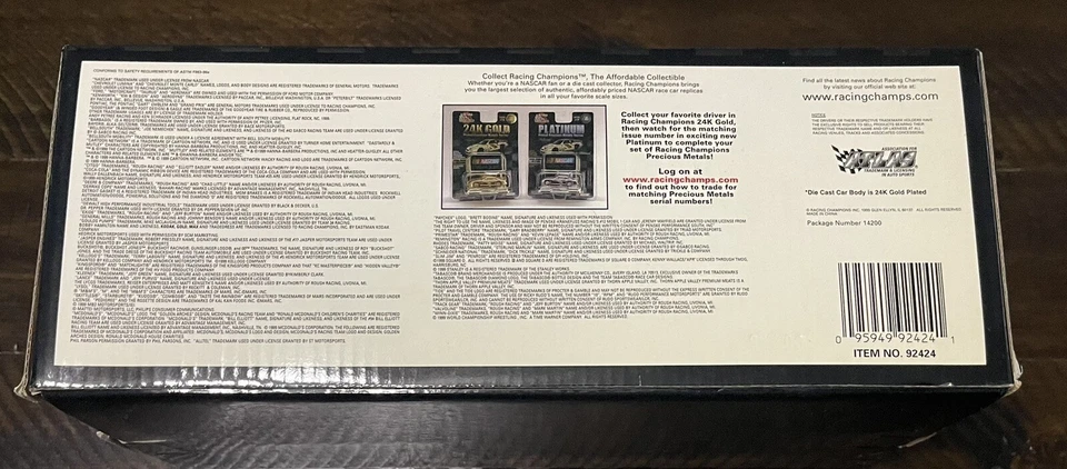 NASCAR Ernie Irvan M&M #36 Racing Champions Oro 24k Edición 1:24 #16G SN#0389 Foto 4 de 4