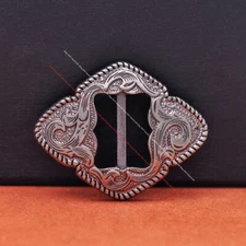 5X Western Flower Engraved DIY Leathercraft Saddle Tacks Halter Slotted Conchos