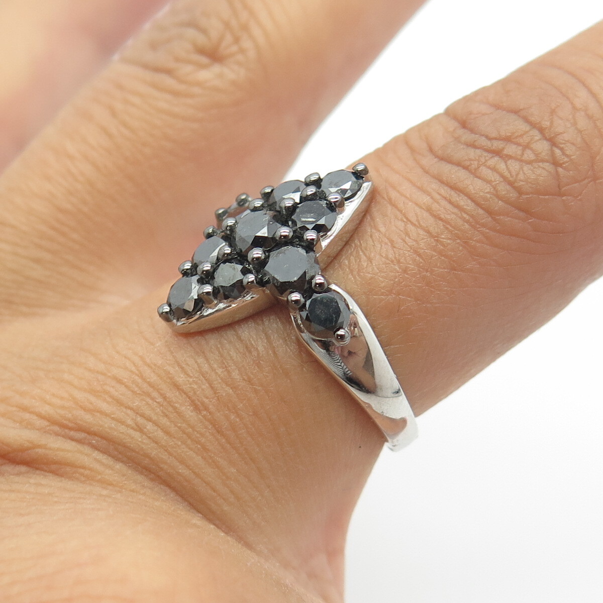 925 Sterling Silver PJC Real Black Diamond Modern… - image 2