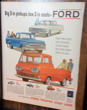 1961 61 Ford Econoline Pick-up Ranchero Styleside Pickup Large Mag Ad