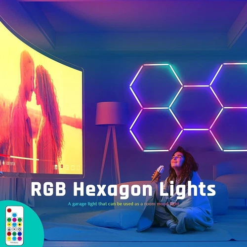5 Esagonali RGB Illuminazione LED RGB Autolavaggio Dettaglio Casa Garage Officina - Foto 7 di 20