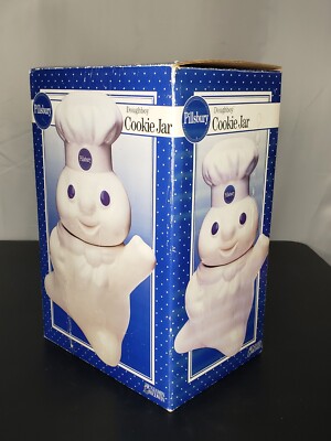 New - Vintage Pillsbury Doughboy Poppin Fresh Hands Up Cookie Jar