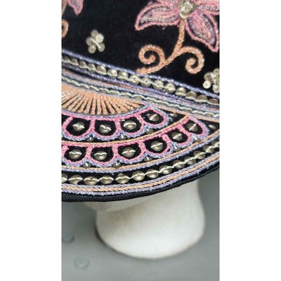 Vtg Burmese Custom Velour Embroidered Hearts Flowers Hat | eBay display picture 1