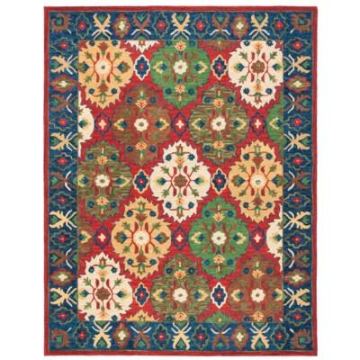 SAFAVIEH Heritage HG354Q Handmade Red / Blue Rug
