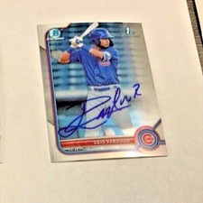 Luis Verdugo 2022 Bowman CHROME autograph signed card Cubs BCP147 b