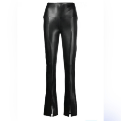 Norma Kamali faux-leather skinny trousers Size Large 36 | eBay display picture 1