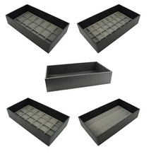 Jewellery 3 Inch Tray Black Leatherette With Choice Of Grey Compartment Insert