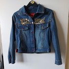 ECHO RED Blue Medium Wash Denim Fitted Jacket with Pockets NEW NWT Women's XS