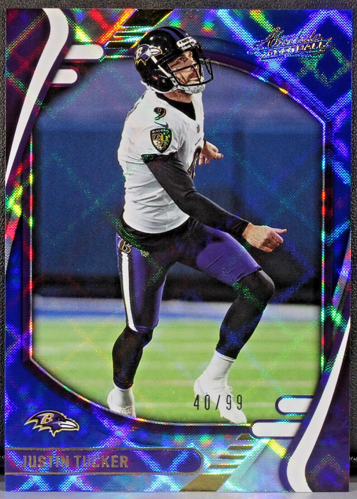 2021 Panini Absolute Football Justin Tucker #31 Blue Diamonds 40/99