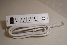 Jenson Furniture Power Distribution Unit JN02-03-22TR WHITE 2 Outlet, 2 USB