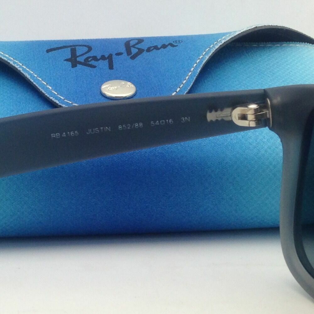 Ray-Ban Sunglasses JUSTIN RB 4165 852/88 Rubber Grey Frames Silver Mirrored Lens image 7