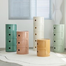 2-5 Tier Cylinder Drawer Cabinet Storage Unit Bathroom Chest Cupboard Side Table