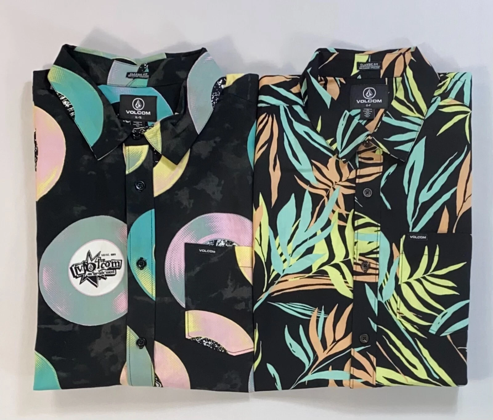 Men's Volcom Classic Fit Button Front Polo Shirt NEW