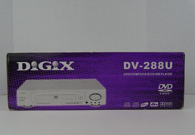 Digix DVD Player  DVD CD MP3 CD-R CD-RW Region 1 DV-288U Factory Sealed New NOS 