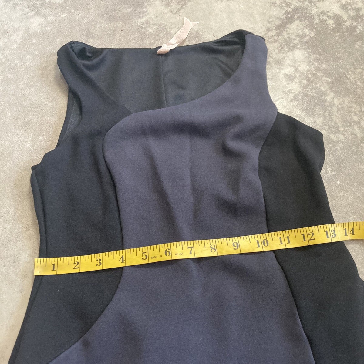 bailey 44 blue dress Bailey 44 Dress Women Small Black Time Warp Color Block Bodycon Blue Sheath  Tank