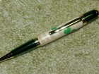 Green Shamrock Twist Pen with Shamrocks Mounted on Curly Maple Body & Green Ends — photo 6