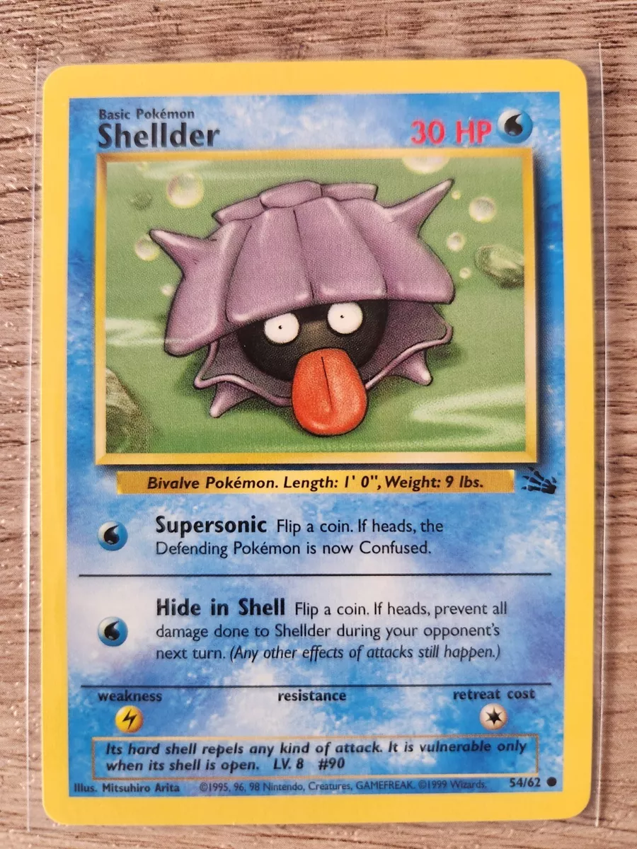 Shellder - 54/62 Fossil Unlimited Common Pokemon - NM