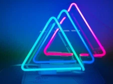US STOCK 14"x10" Three Triangles Acrylic Neon Sign Light Lamp Bar Room Decor