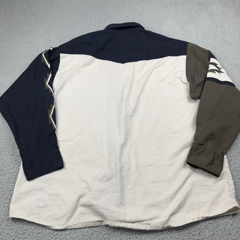 Wrangler Shirt Mens Extra Large  Striped Aztec Western Ranch Wear - Image 4 of 4