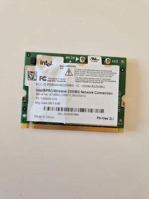 Intel PRO Wireless 2200BG Network Connection Card Wifi WLAN Karte für Mini PCI